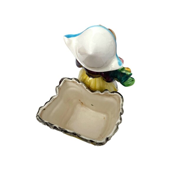 VTG Napco Dutch Girl Planter Figurine w/ Basket 5.5" Ceramic Japan Flowers - Picture 7 of 8